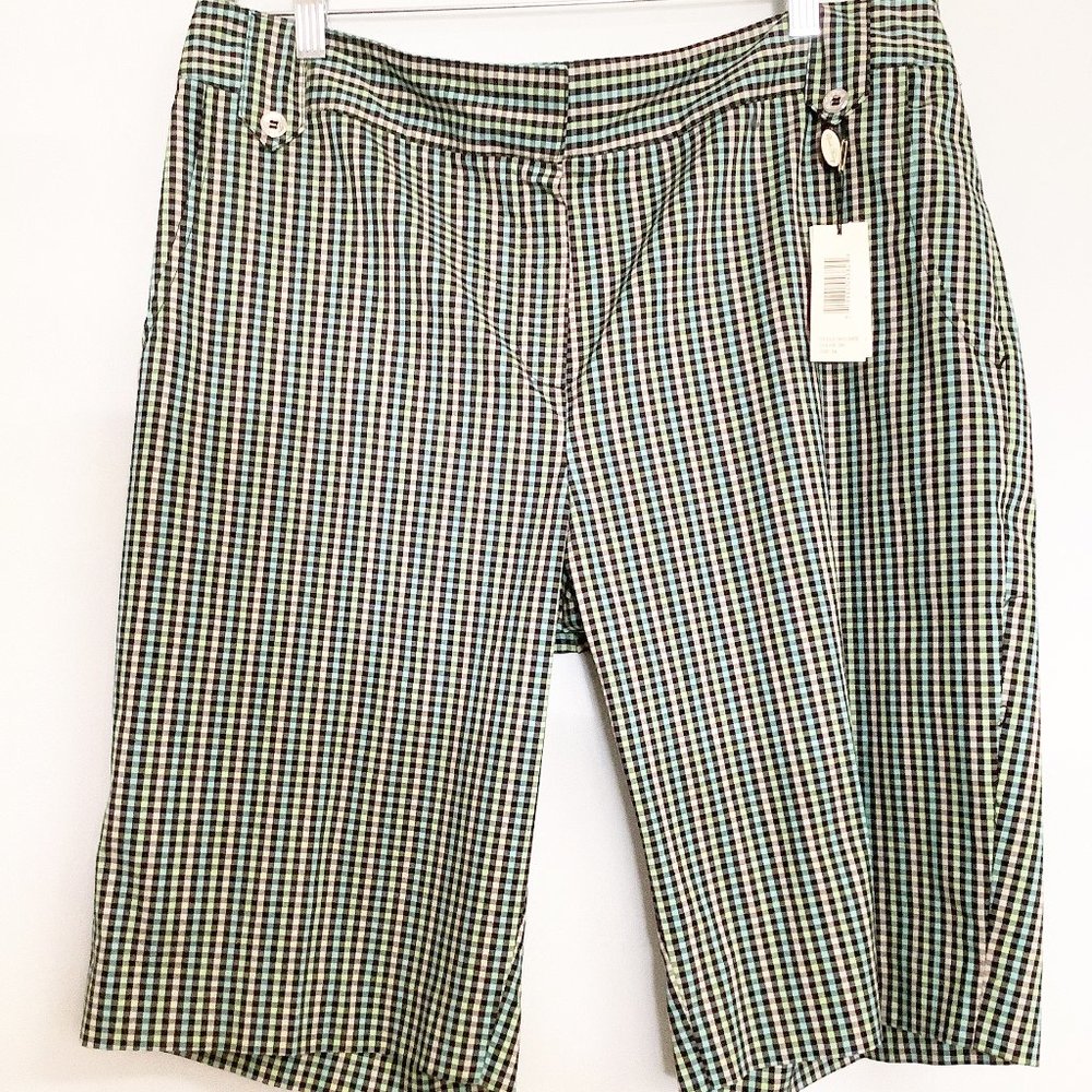 NWOT Sport Haley Plaid Bermuda Shorts Size 16